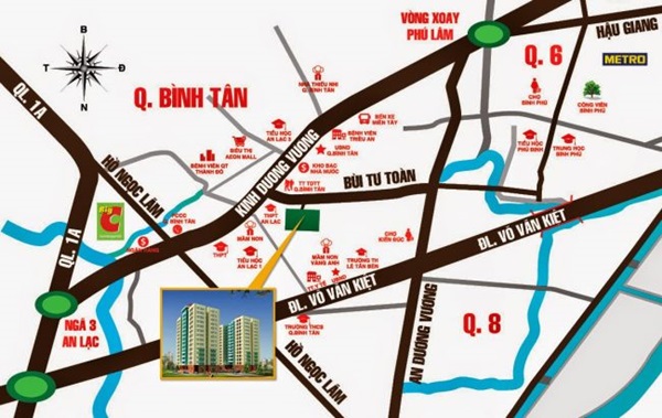 vi tri du an khu an ho trieu an tower - Dự án khu căn hộ Triều An Tower – Quận Bình Tân